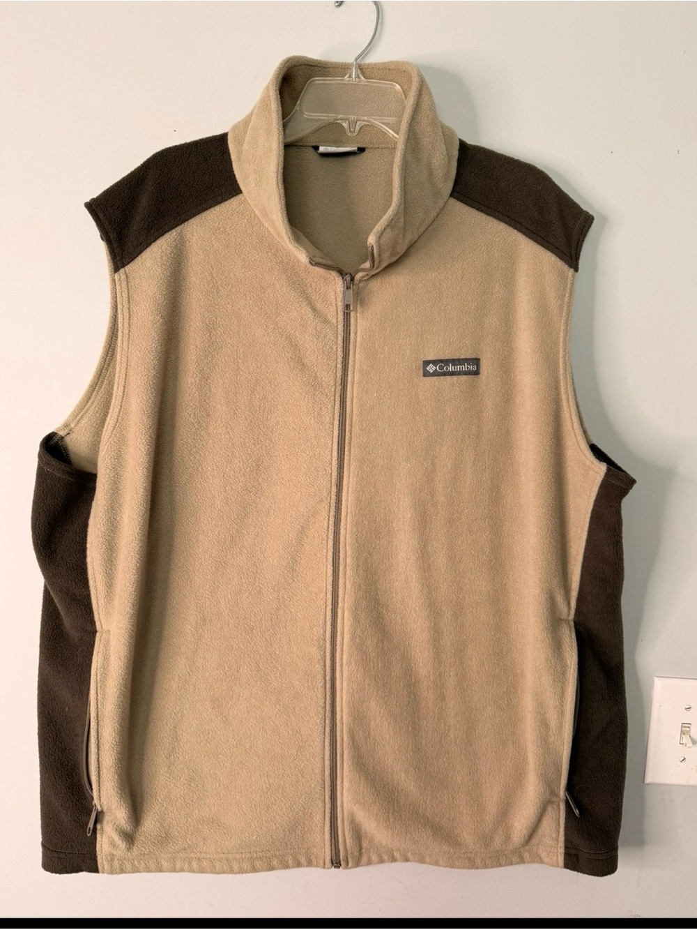 Columbia Men's Tan and Dark Brown Fleece Vest XXXL